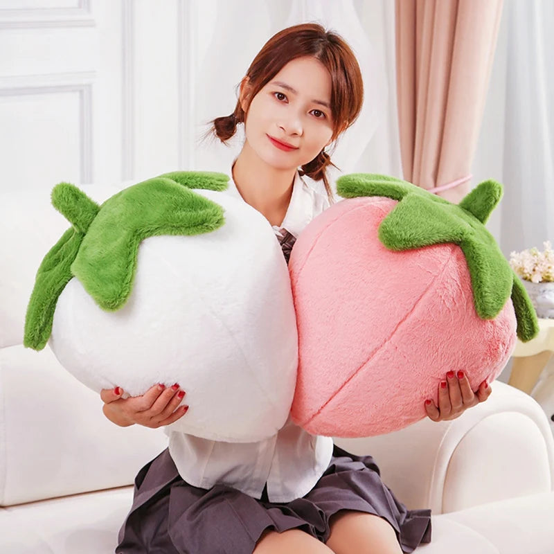 1pc 23/35cm Strawberry Pillow Plush Toy Handmade Doll Cartoon Anime Cute Cushion Home Decoration Children's Birthday Gift Toy