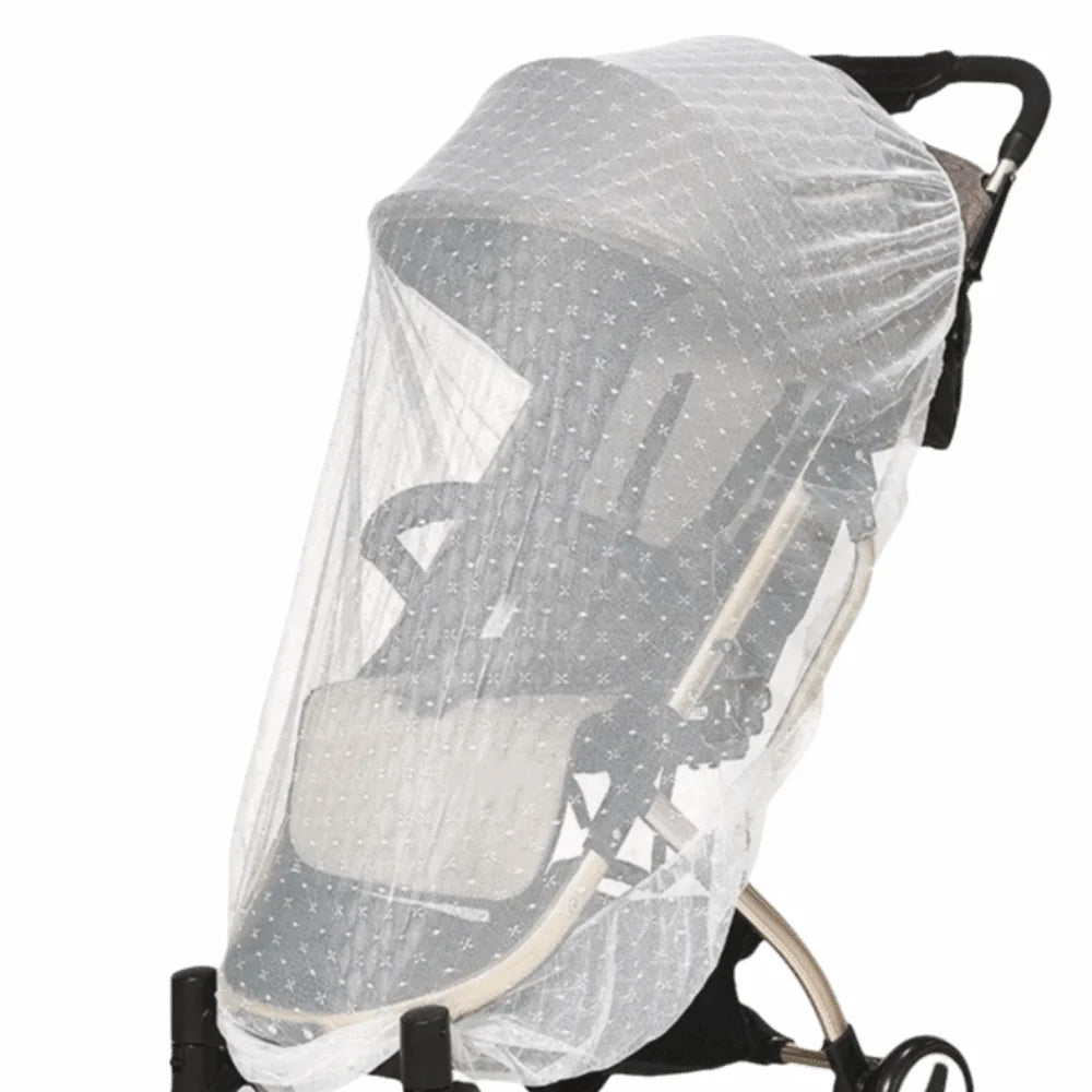 Full Coverage Pram Mosquito Net Dense Mesh Polyester Material Insect Shield Net Windproof Sunshade Snug Fit Design