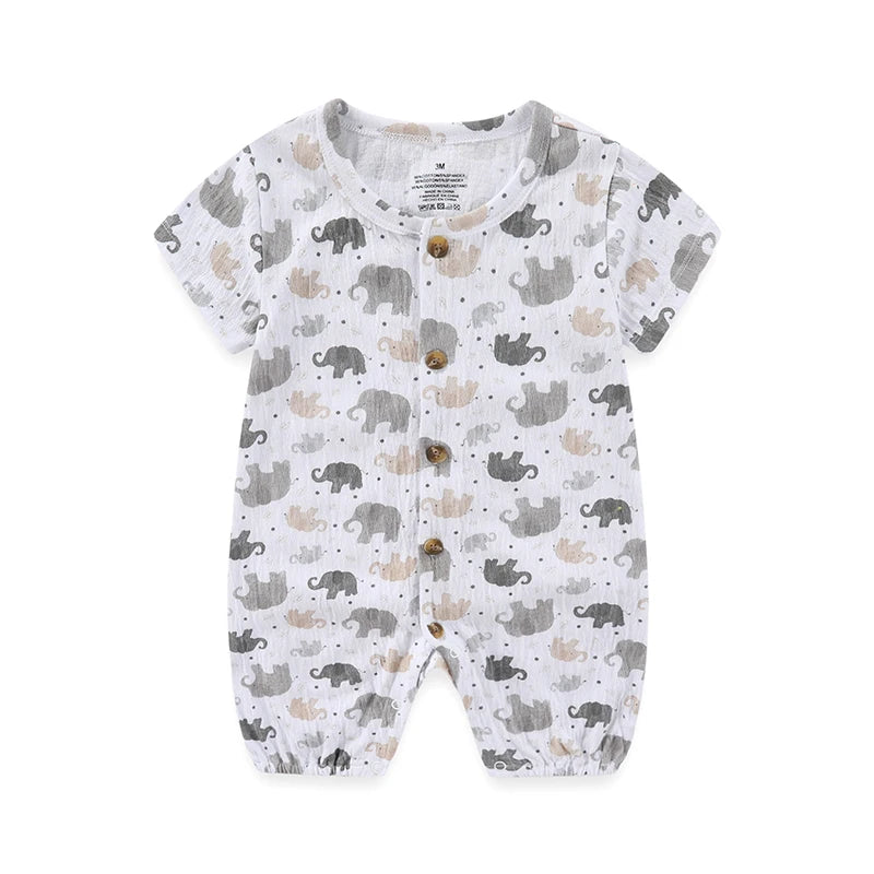 Kiddiezoom Unisex Baby Romper Four Seasons Short Sleeve 1 Pack 100 Percent Cotton