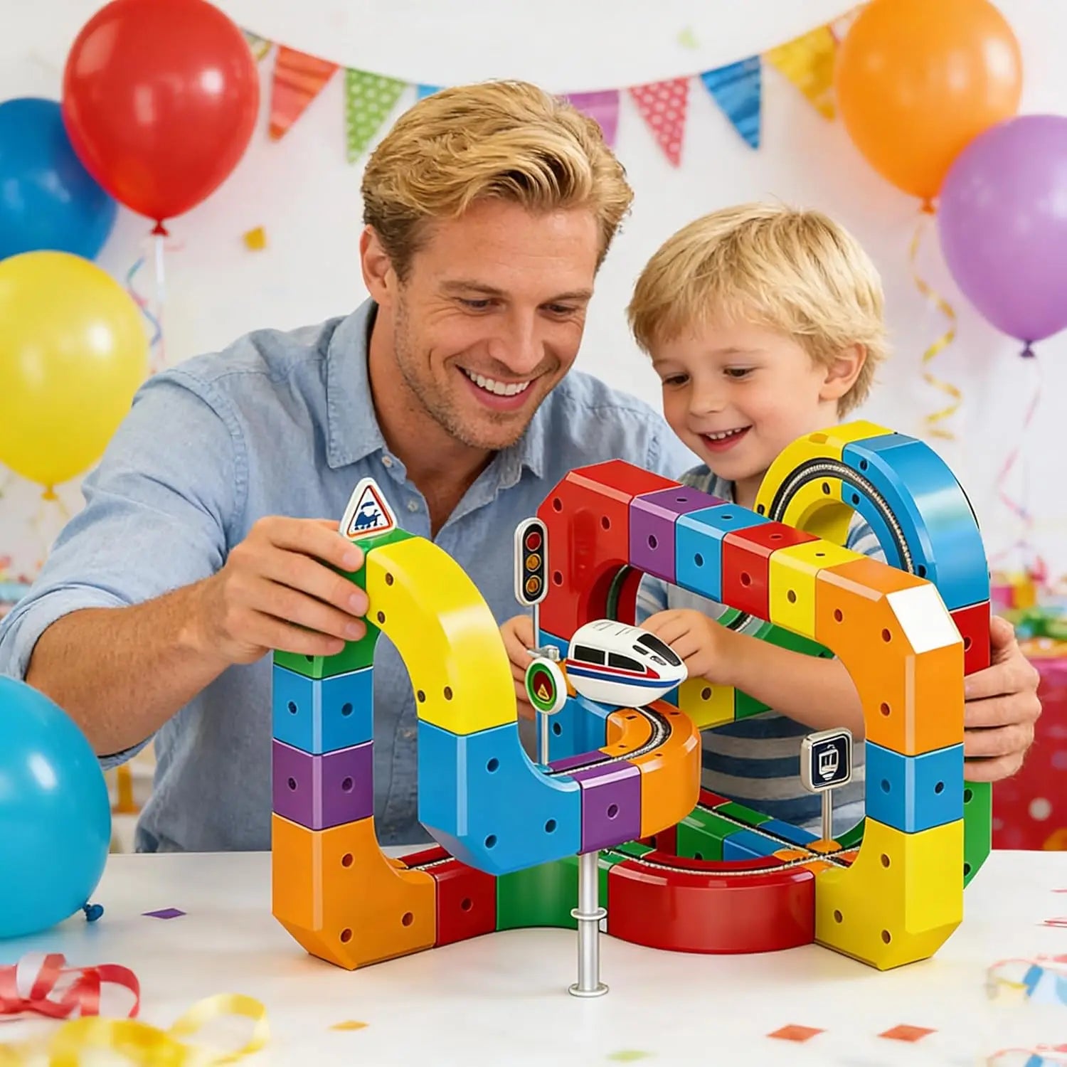 3D Electric Train Set Magic Flexible Race Track for Kid Track with Anti Gravity Car STEM Educational Building Toy Boys Girls Bir