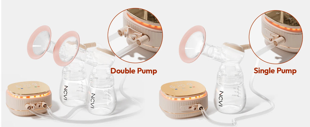 NCVI Double  Electric Breast Pump,4400mAh Battery Low Noise Adjustable Milk Pump , LED Display