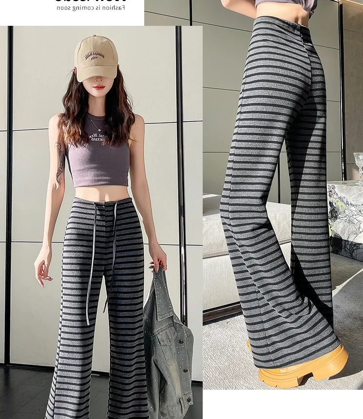 Pregnant Woman Maternity Straight Knitted Trousers With Adjustable Waist 2026 Autumn