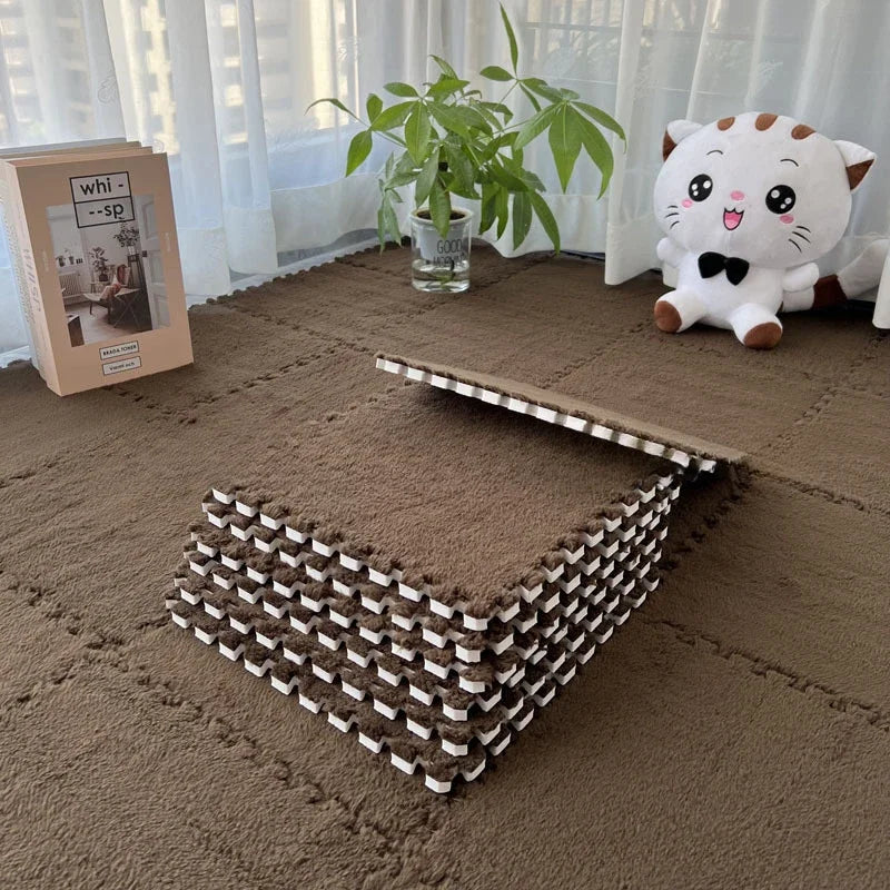 BrandName Baby Plush Activity Play Mat EVA Foam Non Slip Waterproof Puzzle Stitching Mat 30x30cm Model PT301