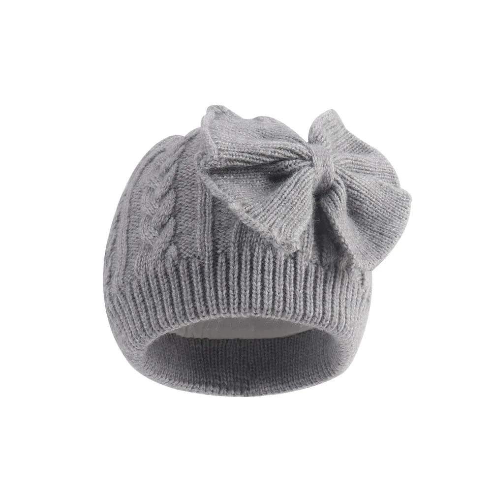 Cross-Border Baby Knitted Hat Bowknot Model BW-01 Winter Thickened Warmth For Newborns