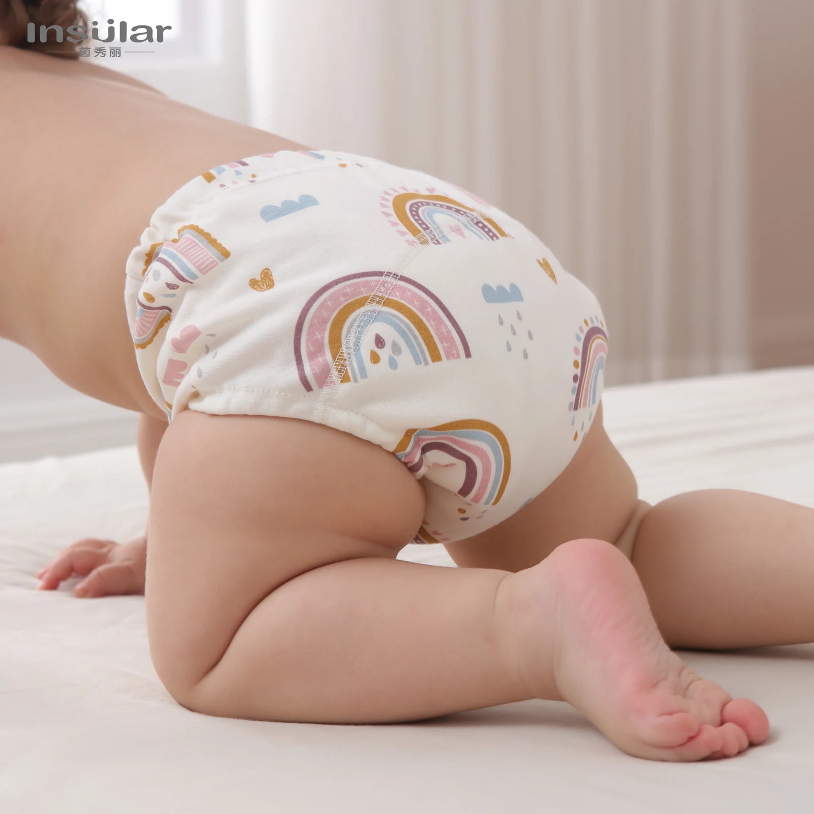 6 Layer Waterproof Reusable Cotton Baby Training Pants Infant Shorts Underwear Cloth Baby Diaper Nappies Panties Nappy Changing