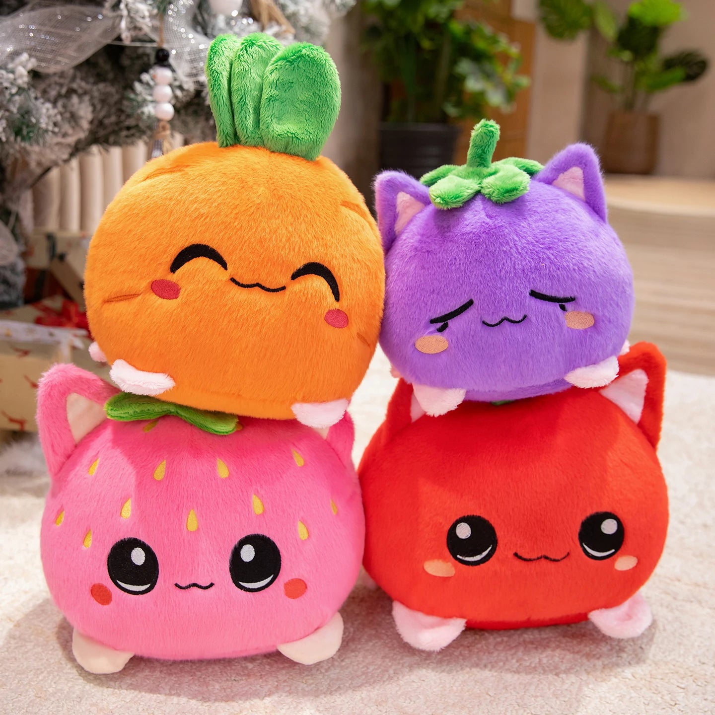 Cute plush stuffed toys, soft dolls, fruit cats, home decor, and children's birthday Christmas gifts