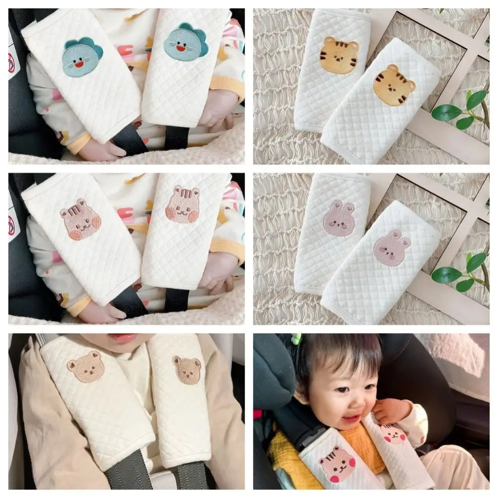 Cotton Baby Car Seat Belt Cover Shoulder Strap Cartoon Baby Shoulder Strap Cover Car Accessories Stroller Accessories Children