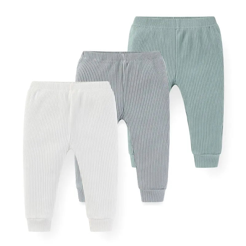 Baby Pants 3 Pack Solid Color Cotton Soft Newborn Unisex Trousers Four Seasons Infant Clothes