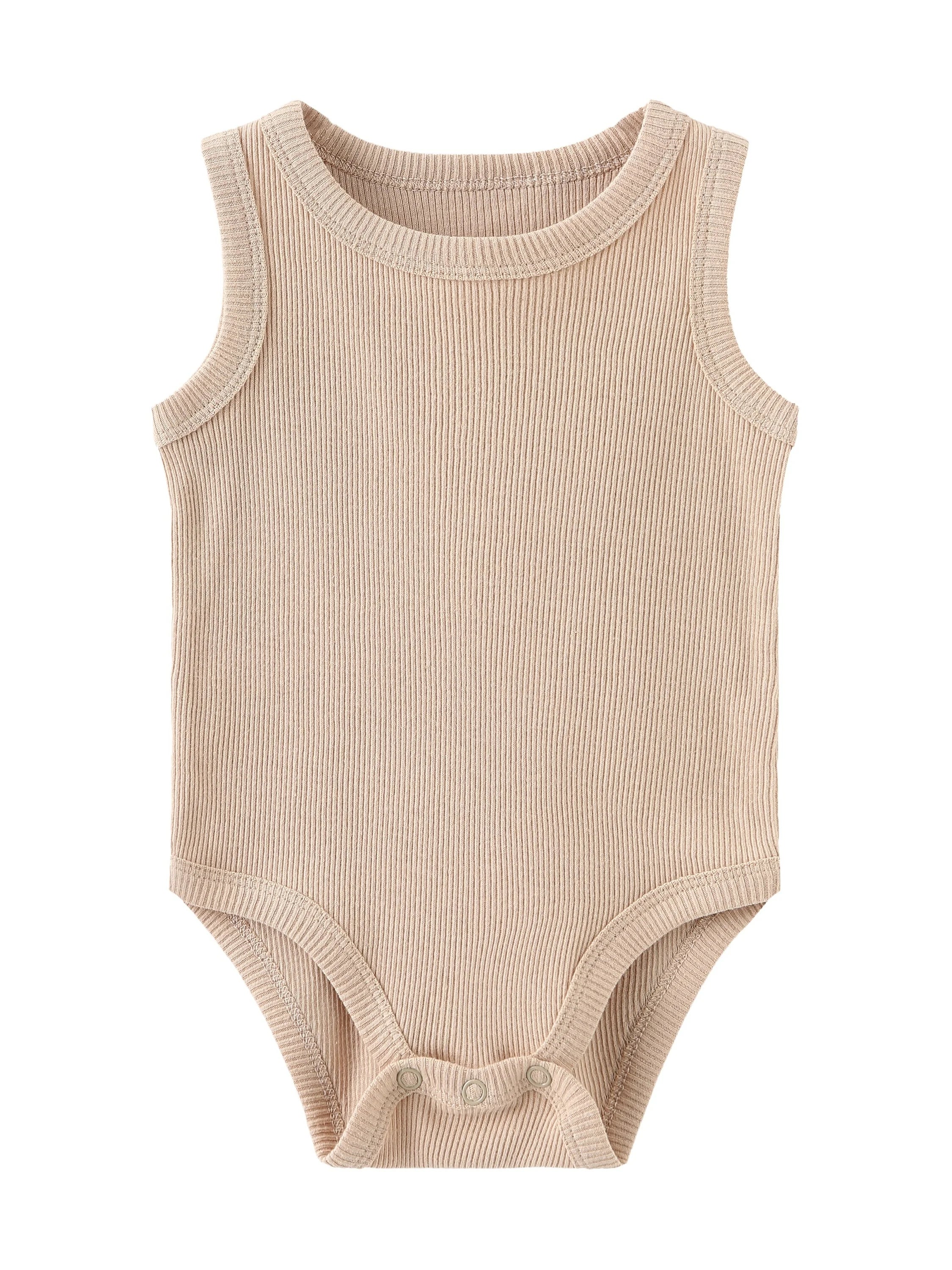 Kiddiezoom Summer Fashion Cartoon Sleeveless Baby Boy Girl Bodysuits+Pants Soft Baby Boy Girl Clothes