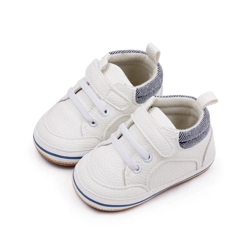 2025 Baby Sneaker Spring and Autumn Style High Quality PU and TPR Sole Newborn Toddler Prewalk Shoes Outdoor Water Proof BNB3093