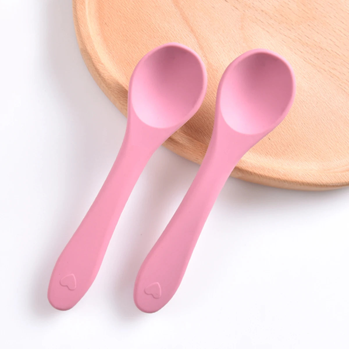 Soft Silicone Baby Feeding Spoon BPA Free Newborn Infant Weaning Spoon Heat Resistant Chewable Training  Daily Feeding Tableware