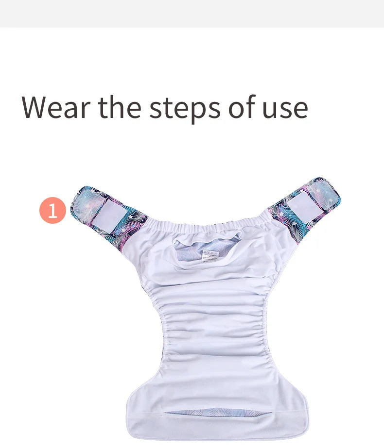 BIAI 2pcs Adult Cloth Diapers Reusable Incontinence in Adult Cloth Nappies Washable Diaper Pants for Adults Teenage