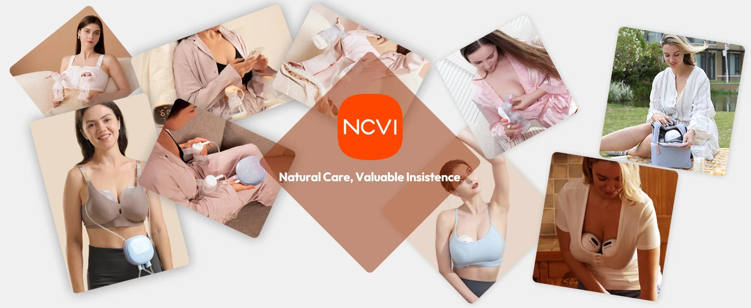 NCVI Double Electric Breast Mlik Pump,4 Modes 9 Levels,21/24mm Flanges Parts,Low Noise,