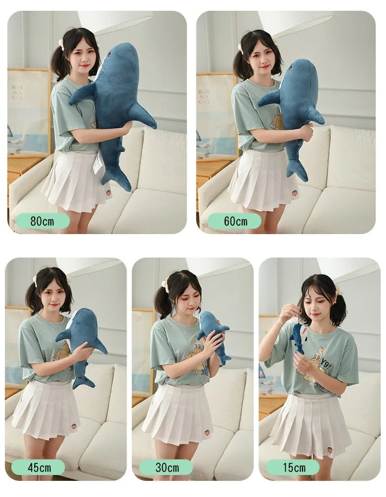 Hot Huggable Big Size Shark Plush Toy Soft Stuffed speelgoed Animal Reading Pillow for Birthday Gifts Cushion Gift For Children