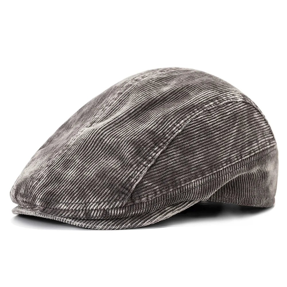 American Retro Tie-Dye Reversible Corduroy Duckbill Cap Womens Fashion Hat With Washed Fabric