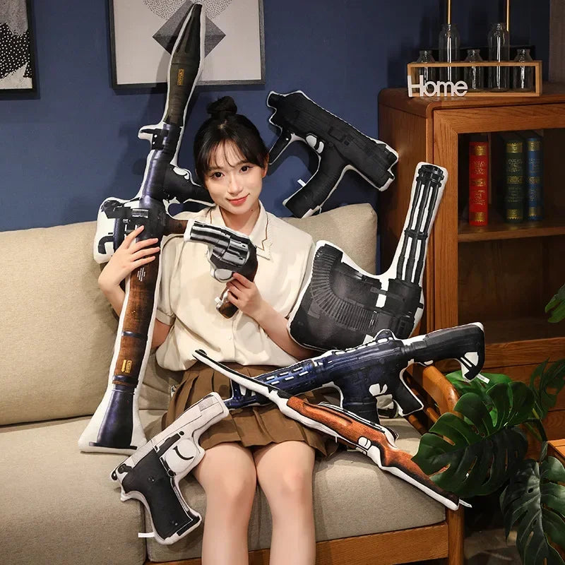 Hot Super Cool Realistic Stuffed Printed Firearm Plush Toys Soft Funny Lifeiliek Rifle Sniper Rifle Toys Game Props For Boys