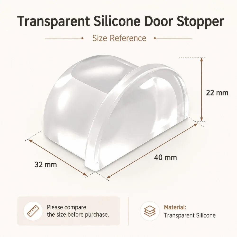 1-8pcs Transparent Silicone Door Stopper Self Adhesive Wall Protector Rubber Bumper Pad For Door Handle Cabinet Corner Furniture