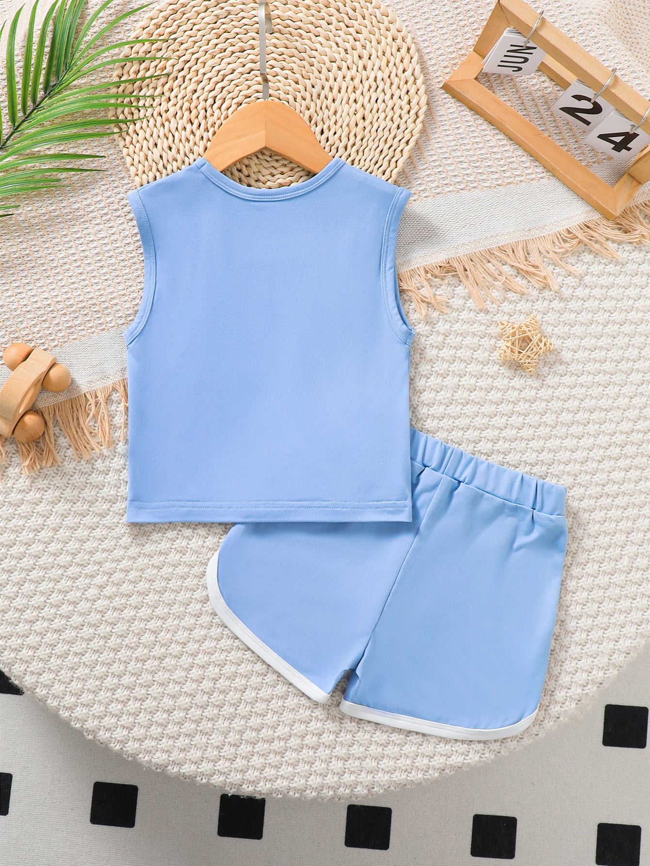 Summer Boys' Set Cartoon Cute Teddy Bear Printed Blue Top+Shorts 2Pcs/Set 0-3 Years old Sunny Handsome Boy baby Casual Set