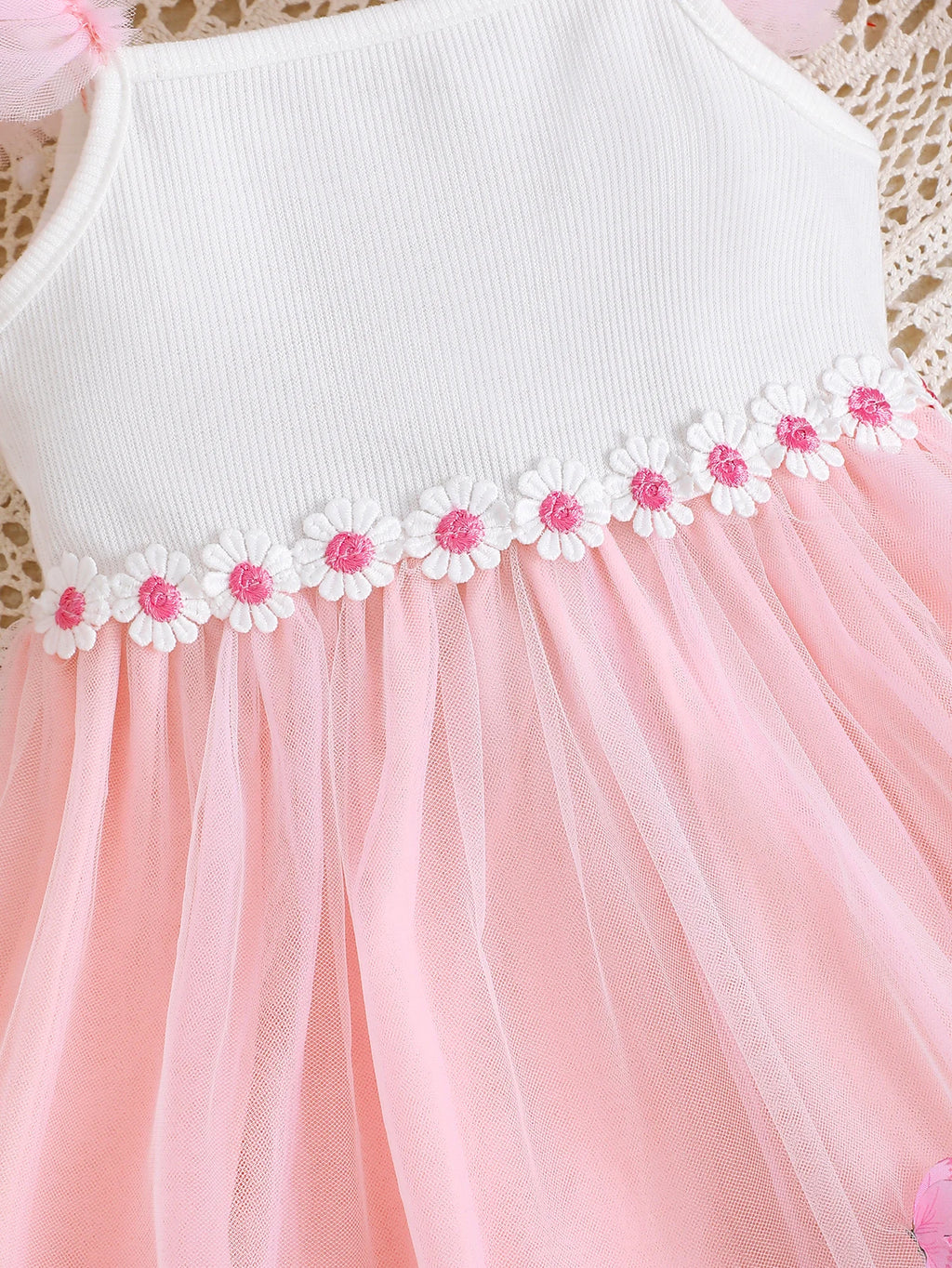 Baby girl Summer Dress Beautiful Embroidered Butterfly Tulle Princess Dress Toddler Holiday Party Dress suitable for 0-3 Year