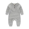 Kiddiezoom Fashion Autumn Winter Unisex Solid Long Sleeve Baby Boy Girl Rompers Cotton Soft Infants Clothing
