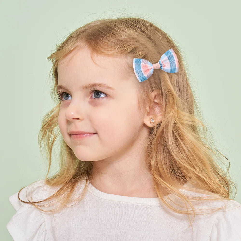 50PCS Random Colorful Lovely Hair Bows Hairgripes Sweet Daisy Printing Hair Clips Kids Boutique Barrette
