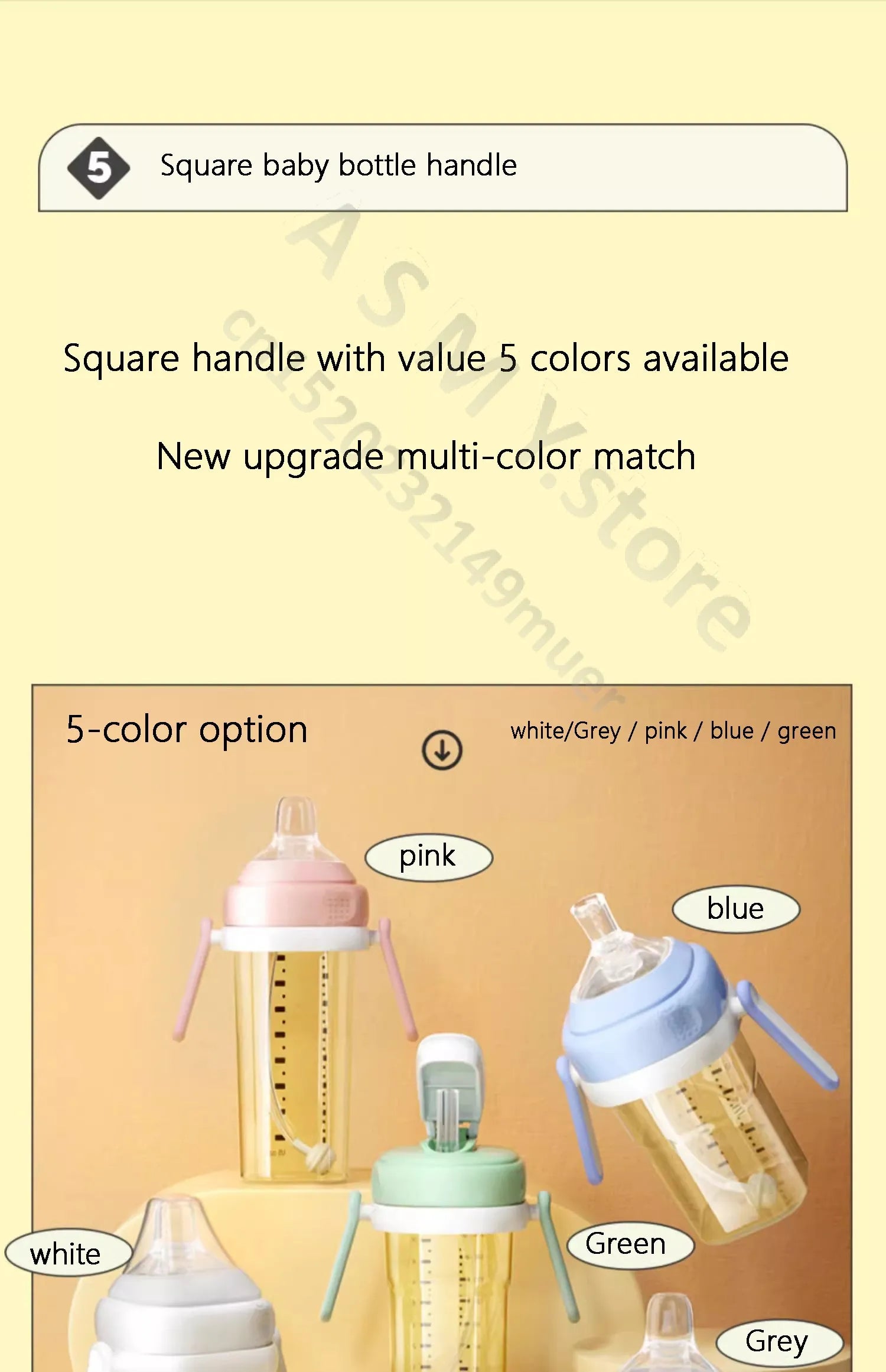 Suitable for hegen bottle accessories, storage box cover/cup cover/handle/dust cover+bottle collar/straw/square bottle universal