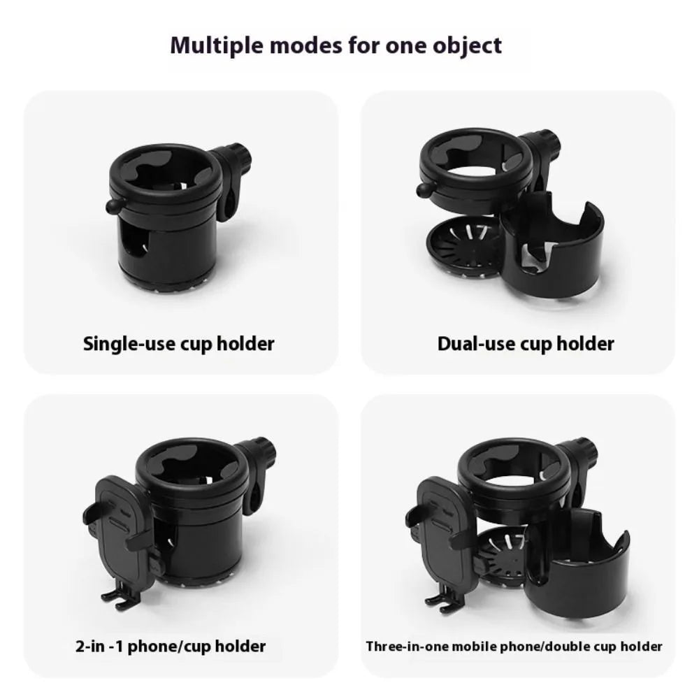 Anti-slip Baby Stroller Cup Holder Easy To Install Adjustable Kids Cup Stand Rotatable Phone Holder