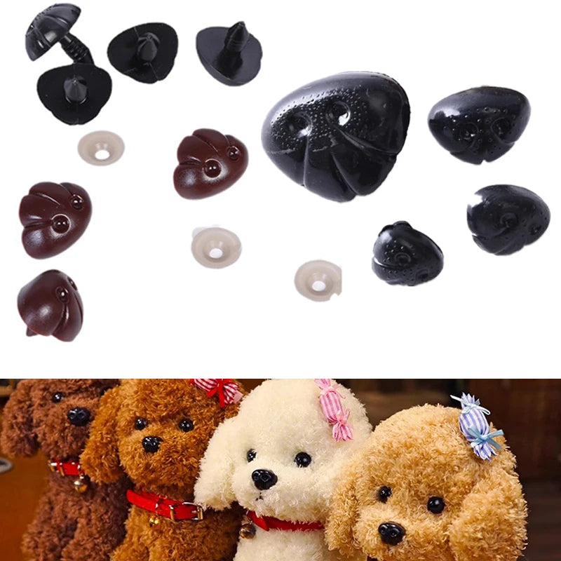DIY 10Pcs 5/12/20MM Dog Nose Smooth Accessory Plug in Animal Plastic Personalized Nose Crochet Toy Doll Making Supply Plush Doll