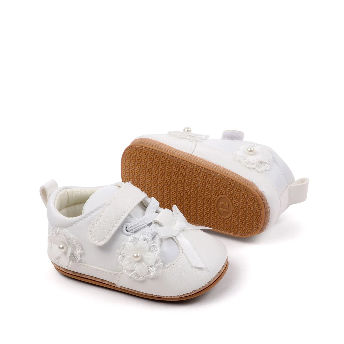 Baby Girls First Walking Toddler Shoes For 0-18 Months Spring And Autumn High Quality TPR Sole Four Colors Cute Flower Design