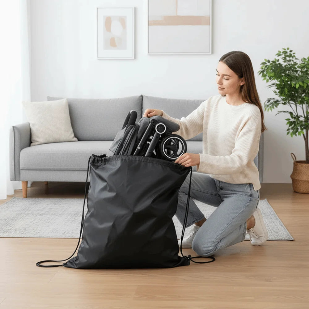 Water-Resistant Stroller Travel Bag Oxford Cloth Drawstring Closure Pram Storage Organizer Heavy-Duty Large Capacity