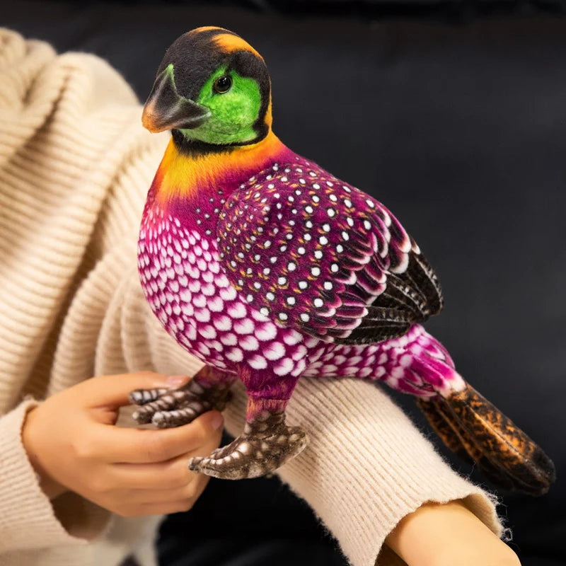 New Pretty Printing Simulation Guinea Fowl Plush Toys Cotton Stuffed Colorful Bird Doll Funny Desktop Pet Room Decor Nice Gift