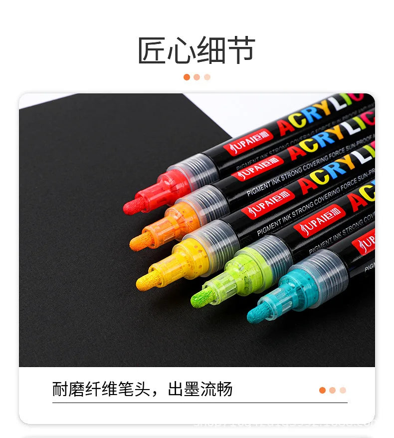 12/60 Colors Acrylic Marker Rock Painting Kit for Kids Children Stone Paint Pens Set Ceramic Glass Wood DIY Crafts Art Supplies