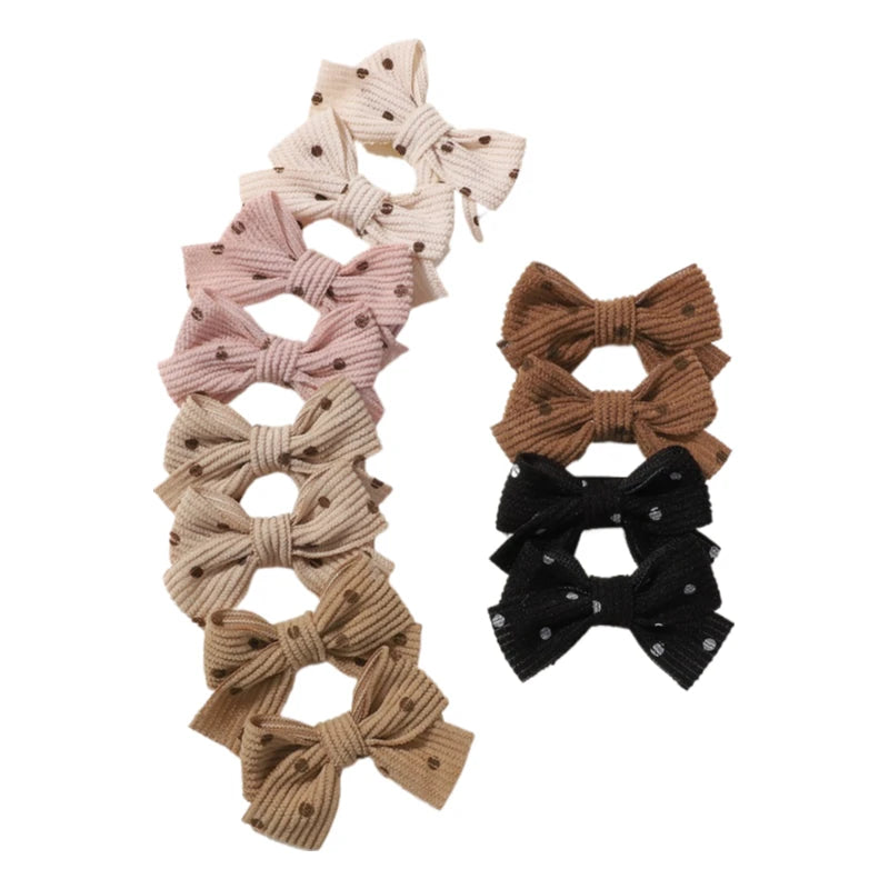 6/12Pcs Polka Dot Bow Hair Clips for Kids Toddler Baby Girl Bowknot Hairpin Set Lovely Hair Accessories Gift Wholesale