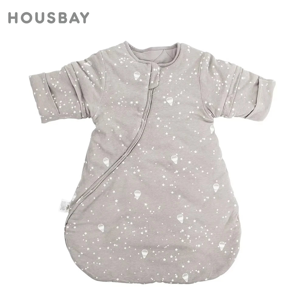Thickened Winter Sleeping Bag For Infants Aged 3-30 Months Detachable Sleeves Anti-kick And Warm Baby Blanket 3.5 Tog