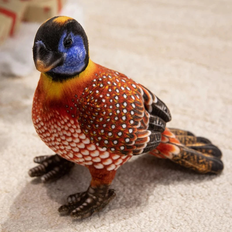 Guinea Fowl Plush Toy Cotton Stuffed Colorful Bird Doll For Desktop Decor Model GFF01