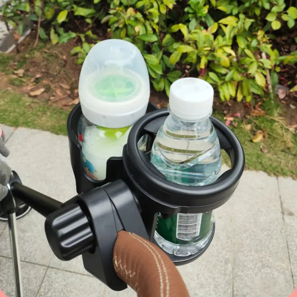 Anti-slip 2 in 1 Baby Stroller Cup Holder Easy To Install Adjustable Kids Cup Stand Black Non-slip