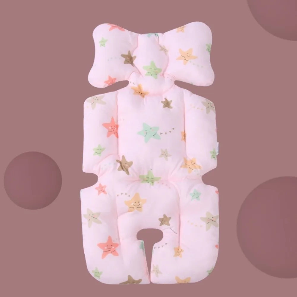Essential Cotton Stroller Seat Cushion Soft Cartoon Pattern High Chair Liner Pad Comfortable Warm Stroller Accessories Going Out