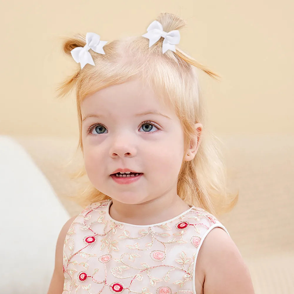 30Pcs/set Back To School Hair Bows Clip Hairband Set for Girls Navyblue White Ribbon Hair Clips Hair Rope Kids Hair Accessories