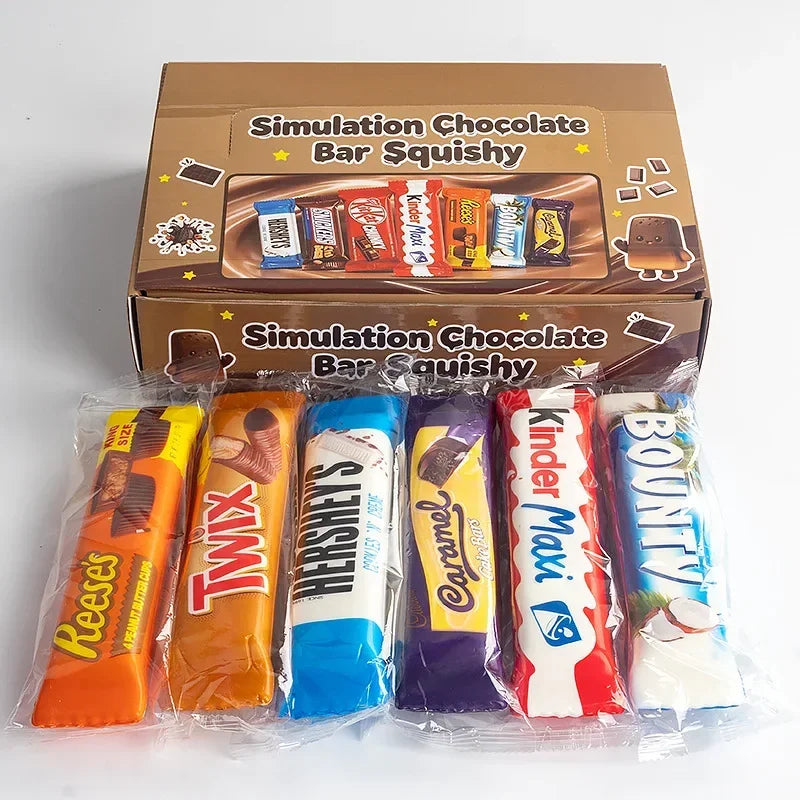 1/8PCS Simulation Chocolate Butter Sticks Squishy Toys Slow Rebound Soft Squeeze Toys Stress Relief Sensory Toys Party Favors