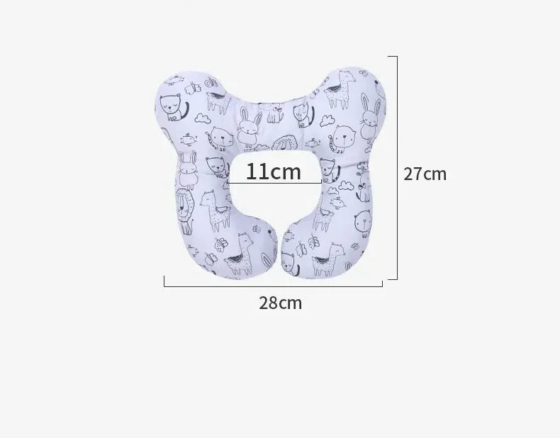 Baby Stroller U-Shaped Neck Pillow - Cartoon Design Newborn Car Seat Sleeping Headrest Cushion Kids Neck Support Protector