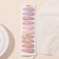 10pcs/set Baby Kids Fresh Print Cotton Alloy Hair Clips Fabric Plaid BB Hairpins Toddler Hairgrips Headwear Hair Accessories