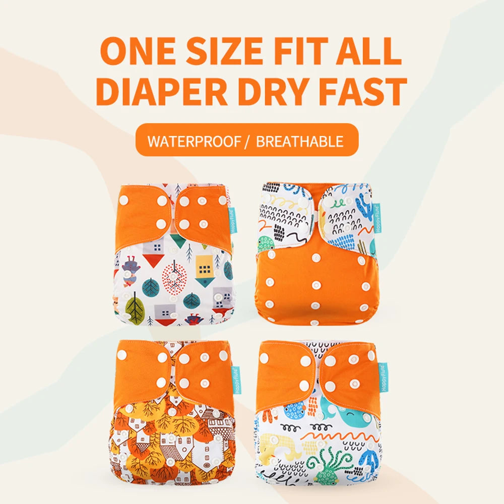 HappyFlute New Design Hot Sale OS Pocket Diaper Washable&Reusable Absorbent Ecological Nappy Baby Cloth Diaper