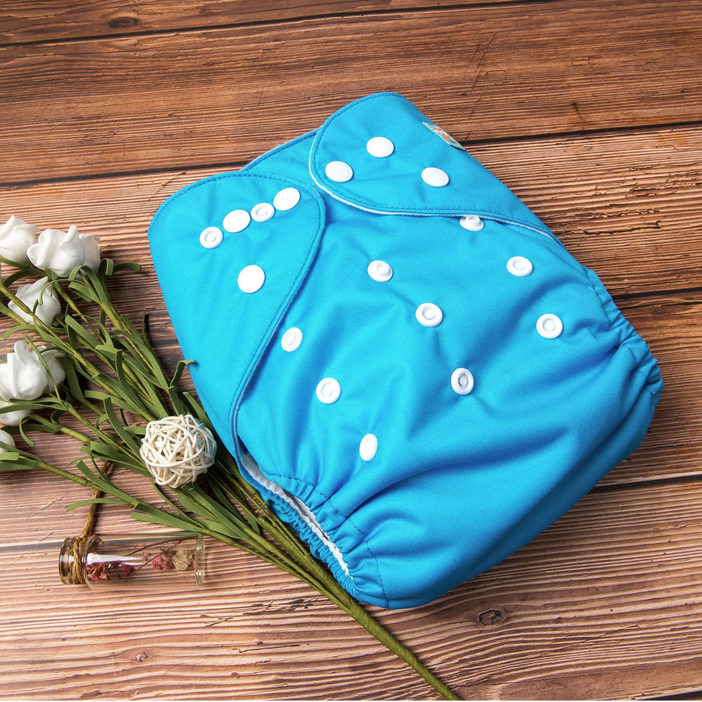 1pc ALVABABY Solid Color Baby Cloth Diaper Reusable Pocket Diaper Baby Cloth Nappy Shell