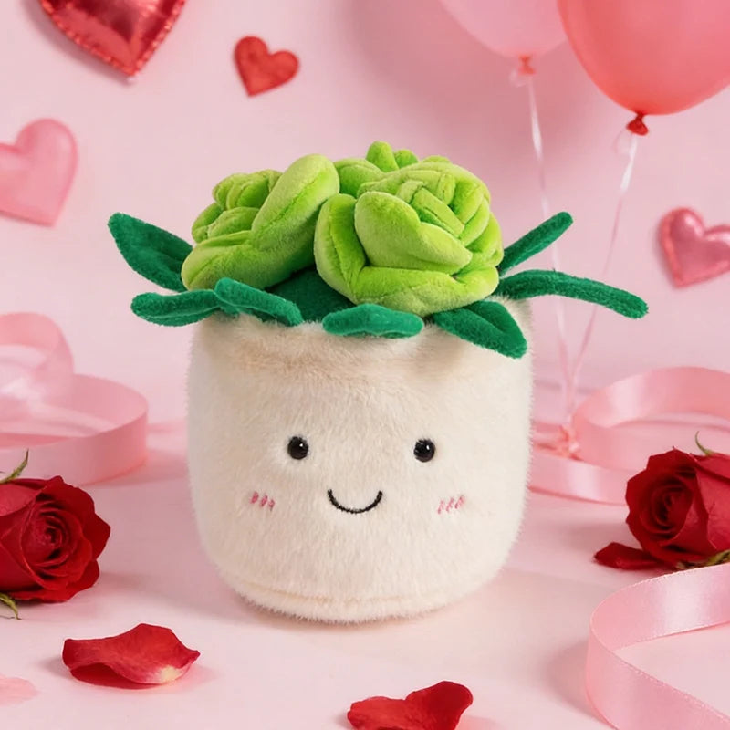Artificial Flower Plush Toy 20cm Green Cactus Sunflower Plush Doll For Home Decor Gift