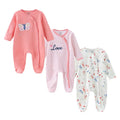 Kiddiezoom 3 Pcs/Lot Autumn Winter Unisex Cartoon Long Sleeve Baby Boy Girl Romper 100%Cotton Soft Newborn Jumpsuits Clothing