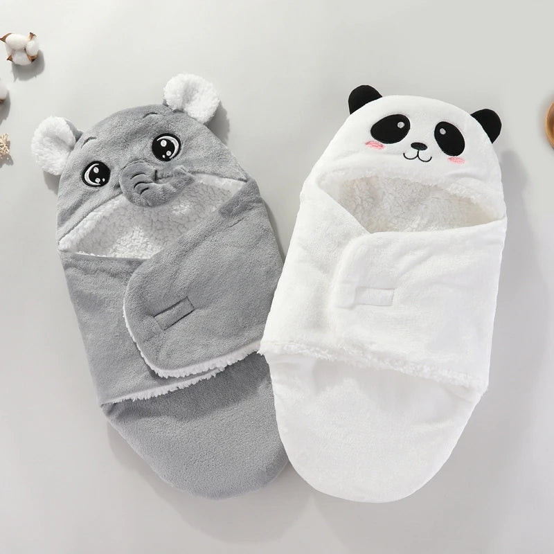 Baby Sleeping Bags Autumn and Winter Soft Newborn Baby Wrap Blankets Cartoon Cocoon for babies Flannel Warm Baby Sleepsack 0-9M