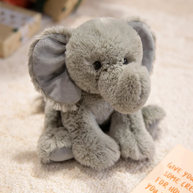 Nice 23cm Lifelike Stuffed Jungle Animal Dolls - Sitting Tiger Elephant Monkey Leopard Plush Simulation Forest Toys for Kids
