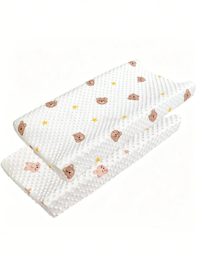 1Pc Baby Diaper Changing Pad, Ultra-Soft 3D Bean Material, Cute Animal Print, Washable and Durable, Suitable for Newborns, Cribs, Strollers, and Travel Use