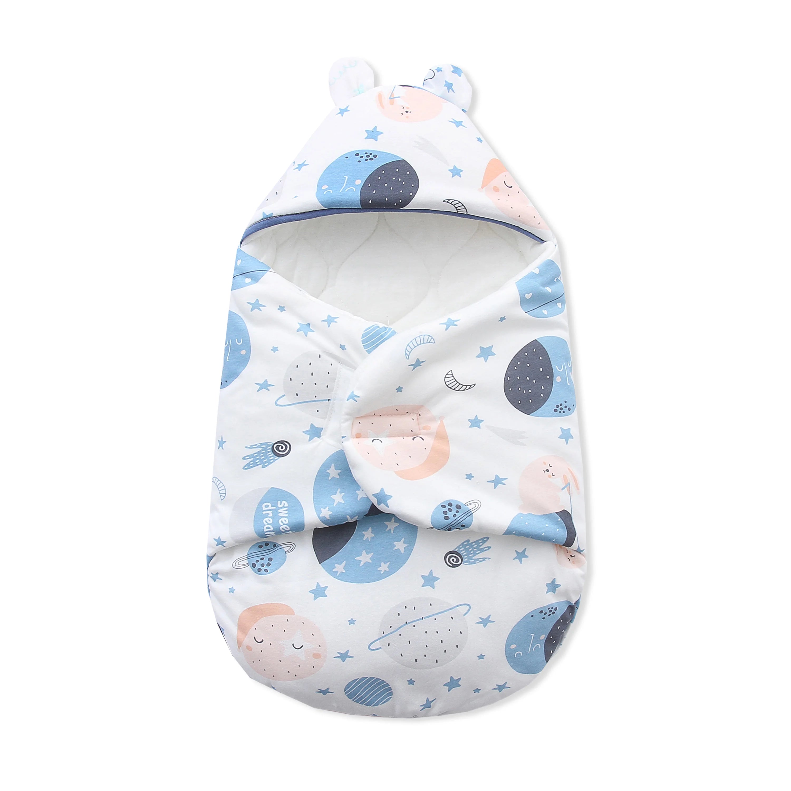 Newborn Baby Sleeping Bags Cartoon Baby Wrap Blankets Autumn and Winter Newborn SleepSack Envelope Thick Cocoon for Baby 0-6M