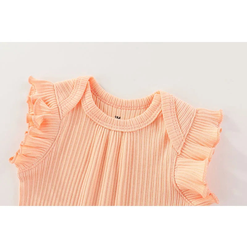 5 Pieces Baby Girl Bodysuits 100%Cotton Short Sleeves Onesies Summer Infant Clothes